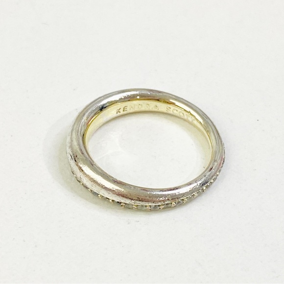 7.0 Kendra Scott Colette Crystal Pave Silver Ring - Picture 7 of 12